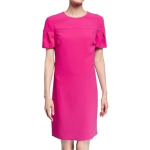 Trina Turk Jancita Petal-sleeve Dress - Hot Pink